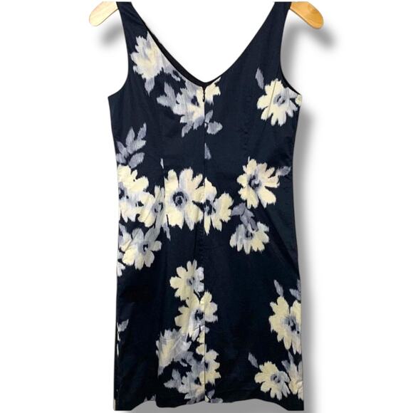 Ann Taylor Dress Women's Size 0 Monochrome Sheath Natural Neutral Blooms - Picture 4 of 9